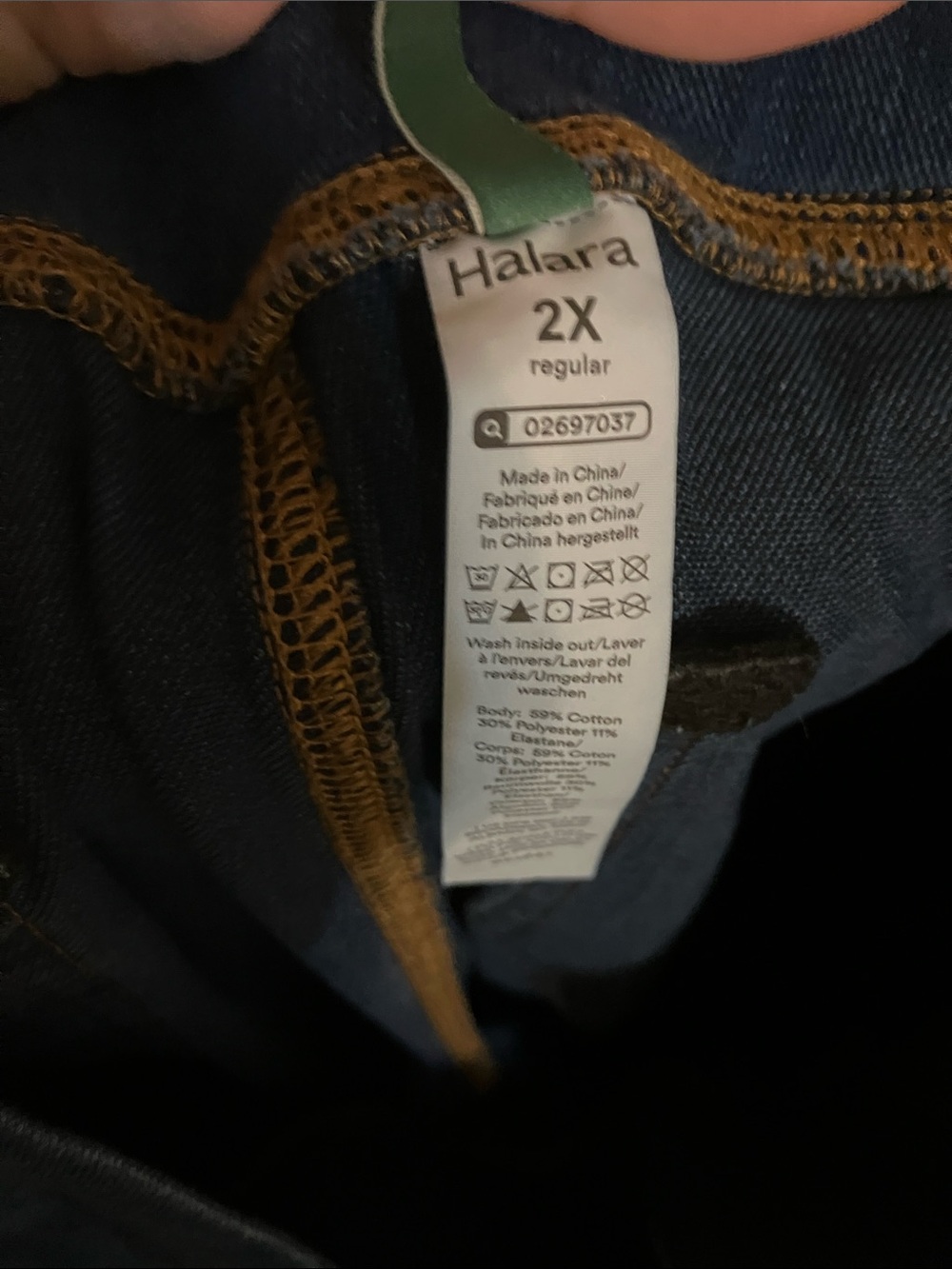 HALARA Flex Crossover Jeans Dark Blue Wide Leg Pull-On Pants - Picture 5 of 5